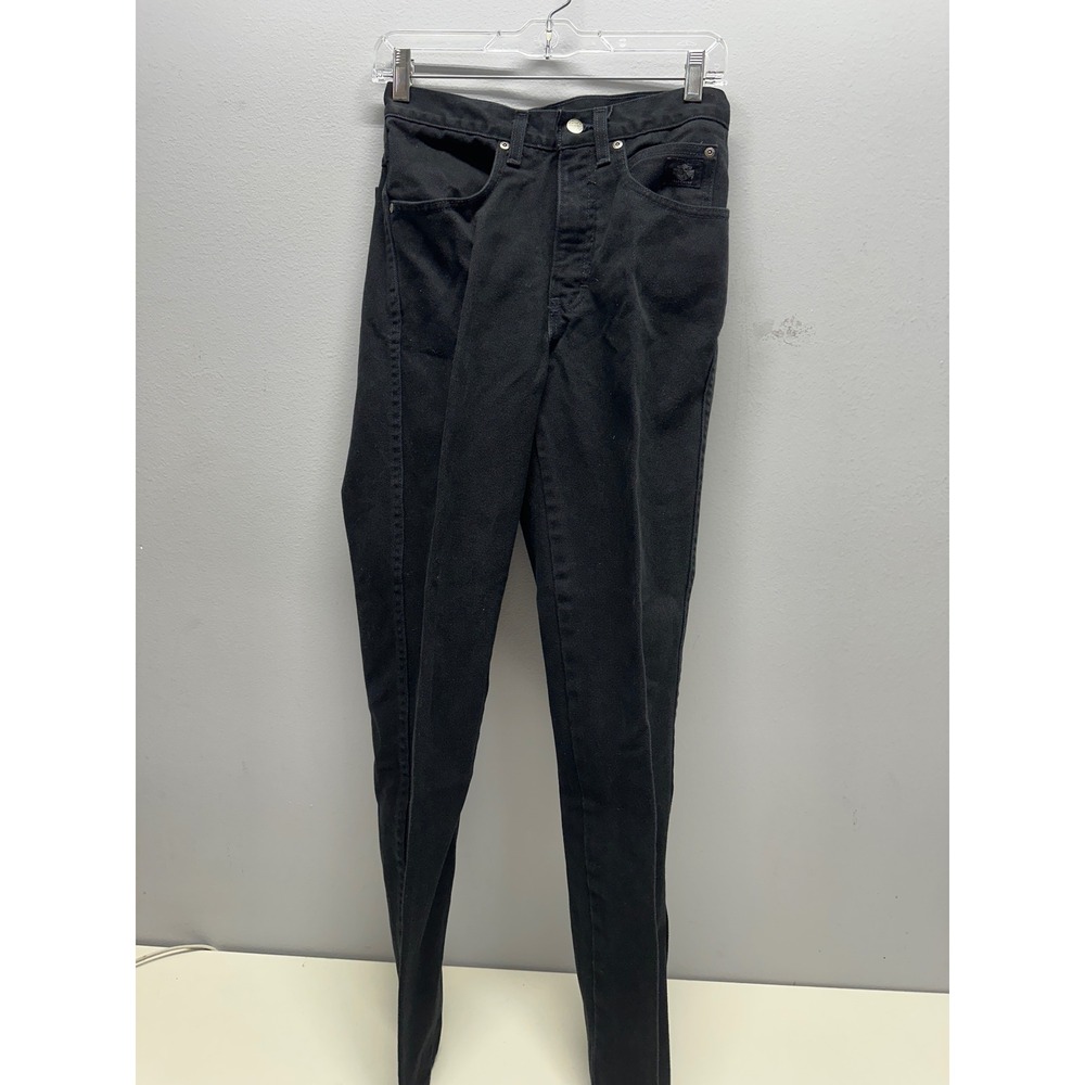 Harley-Davidson Womens High Waisted Tapered Leg Black Denim Jeans 26x28